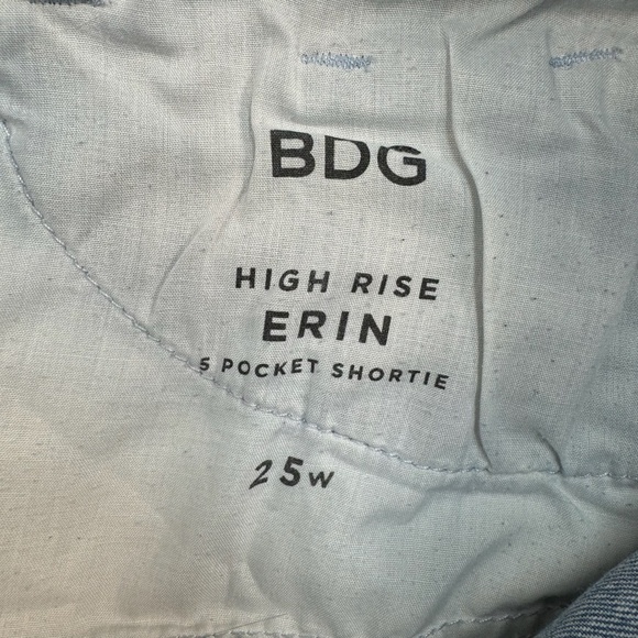 Bdg Lace Embroidered Erin Jean Shorts Womens Size 25 Light Wash High Rise - Picture 8 of 11